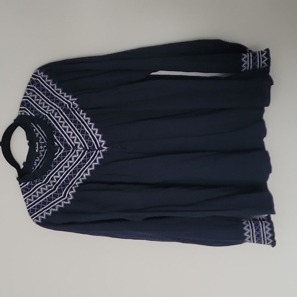 Madewell embroidered smockneck top NWT